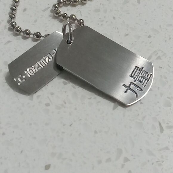 INOX Jewelry silver tone steel necklace with 2 mini charms NWT SSP1945 - Picture 2 of 4